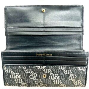 VGT Pinky & Dianne  Denim Snap Accordion Wallet With  Gray Black Logo Bifold(12)